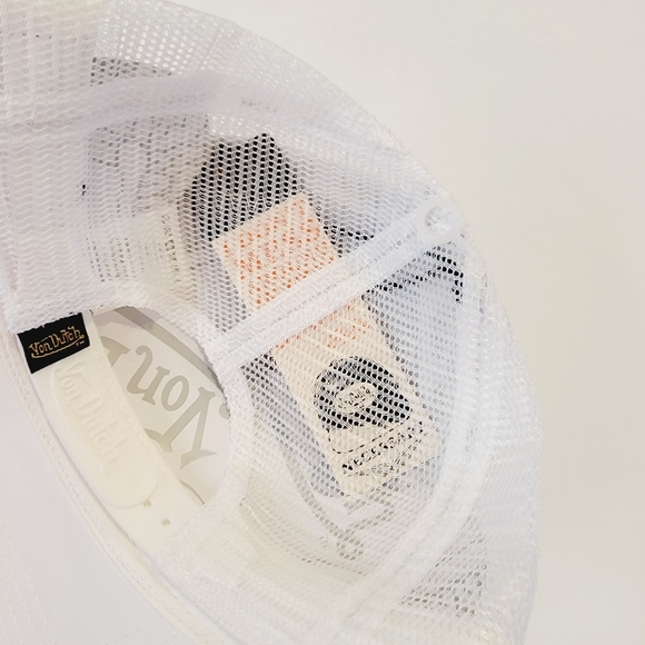 VON DUTCH WHITE RUBBER PATCH LOGO TRUCKER HAT OS Classic Y2K NWT! - Picture 5 of 9